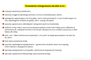 Pozwolenie zintegrowane określa