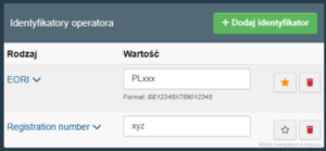 Wybór indetyfikatora operatora w TracesNT