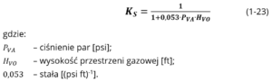 Wzór na współczynnik nasycenia przestrzeni gazowej zbiornika