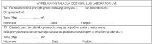 pola 14 i 15 w załaczniku VII